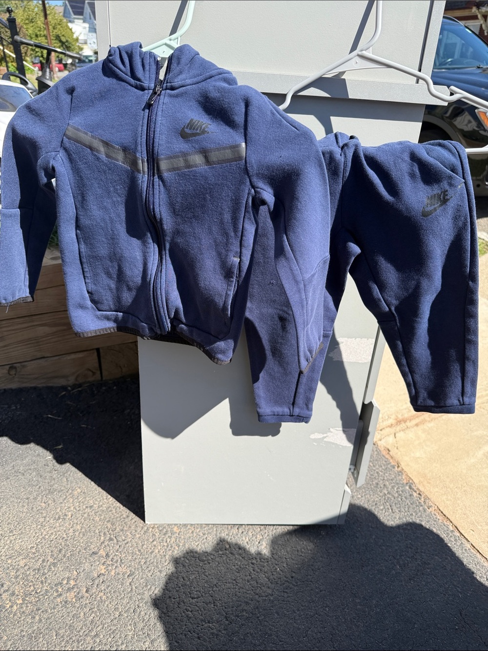Nike Kids Navy Blue Fleece Hoodie & Joggers Set